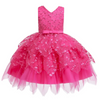 Kids Toddler Girls Fashion Party Cute Sweet Solid Color Floral Embroidery Pleated Sleeveless Mesh Party Tutu Dress