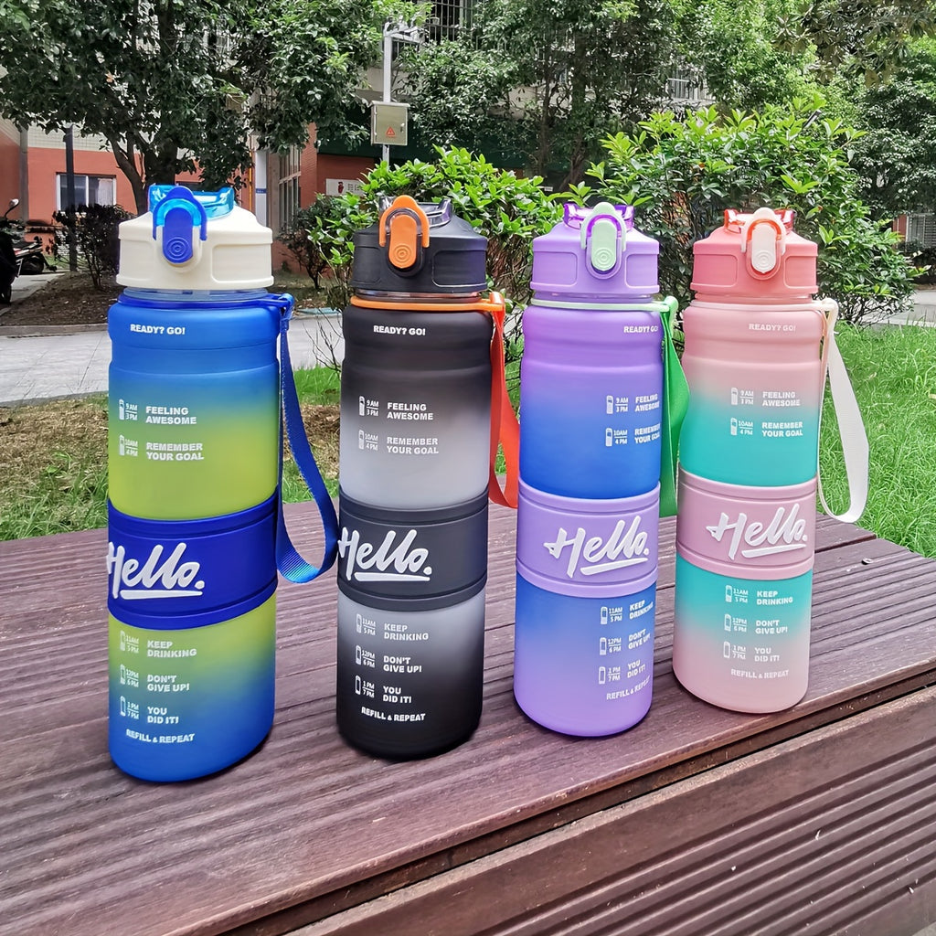 Water Bottle with Hello Design 700ml Insulated- Encourages Hydration, PC Material, No PVC, FS