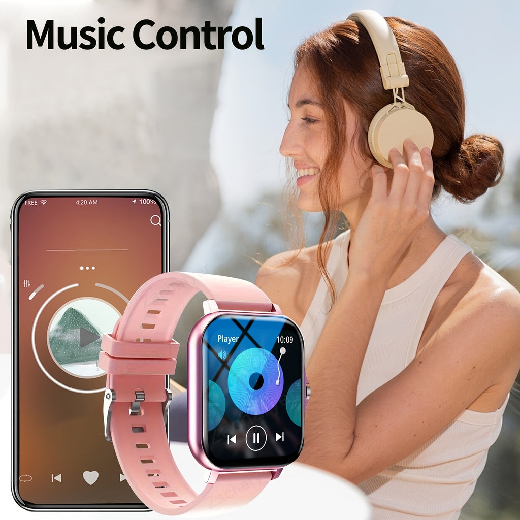 Multi-Sport Tracker, Smartwatch with Wireless Calling, Customizable Wallpaper, Fitness Monitoring - Compatible for iPhone & for Android FS