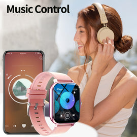 Multi-Sport Tracker, Smartwatch with Wireless Calling, Customizable Wallpaper, Fitness Monitoring - Compatible for iPhone & for Android FS