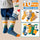 10-Pair Pack Children's Cute Bear and Striped Cartoon Calf-Length Socks, Polyester Blend Comfort Fit for All Seasons,FS