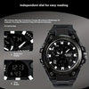 Sports Watch Men's Multifunctional, Luminous Display with Alarm, Chronograph & Stopwatch, Dual Movement, Rubber Case FS