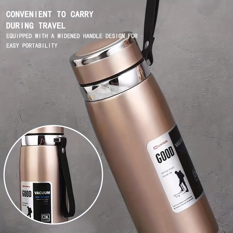 Tea Cup Water Bottle 1000ml 316 Stainless Steel Portable Insulated Cup, Large Capacity  For Outdoor Camping Travel, FS