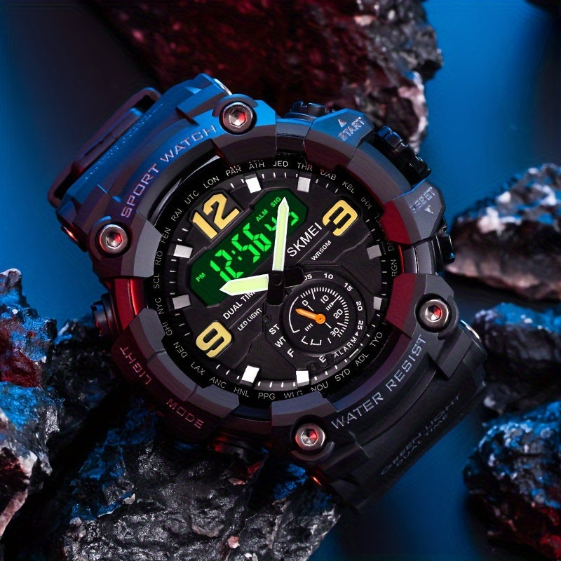 Skmei Large Dial Watch Digital Fashion Multifunctional Electronic Watch For Men Ideal Choice For Gifts FS