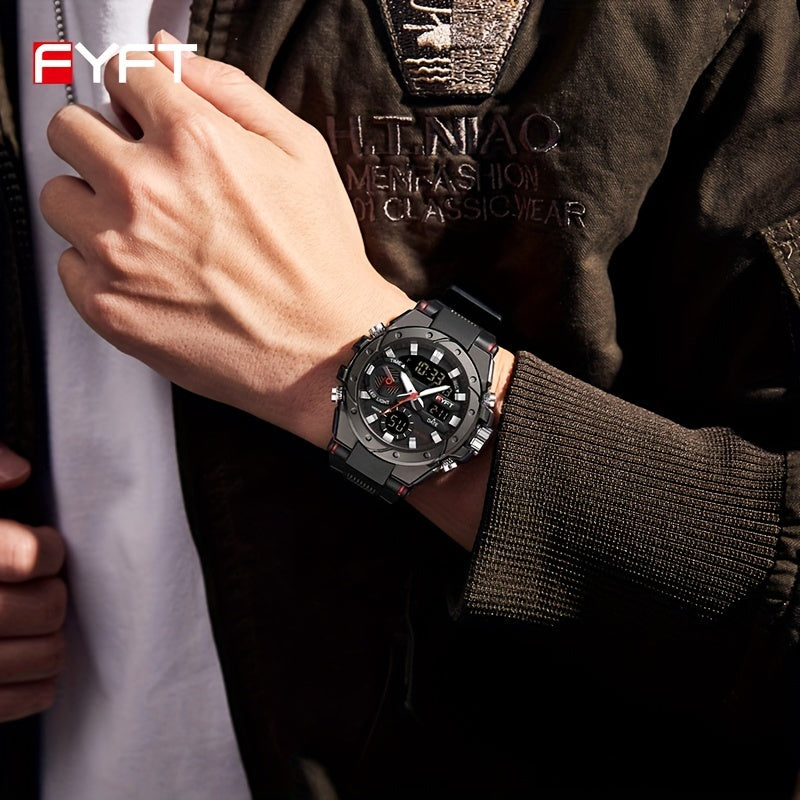 Men's Watch FYFT Classic Metal Trendy Multifunctional Outdoor Boys Watch, Ideal choice for Gifts FS