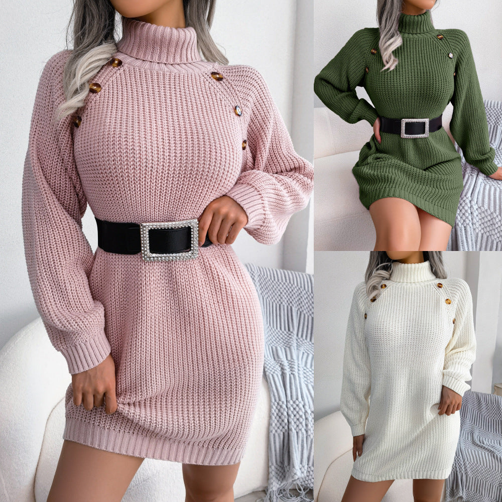 Winter Dress Turtleneck Long Sweater  Long Sleeve Base Sweater Women