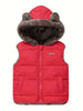 Girls Hooded Vest Winter Tops, Girl Clothing, FS