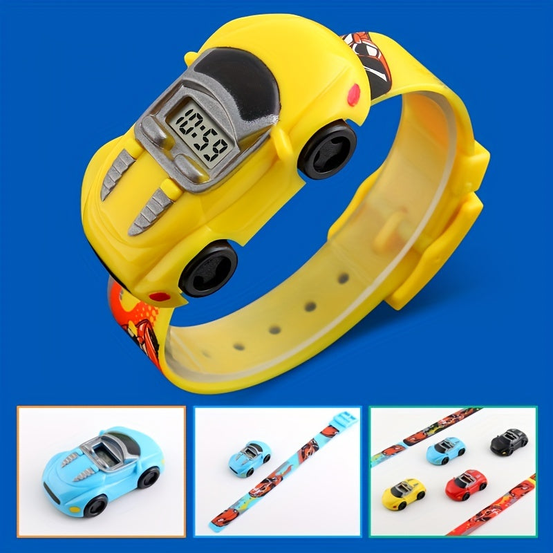 Kids Watch Small Car Shape Men and Women Children Digital Display Electronic Watch, Ideal choice for Gifts FS