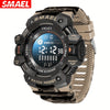 Sports Digital Wristwatch For Outdoor Mountaineering, LED Night Light Multifunctional Alarm Calendar Watch With Large Dial Camo Strap FS