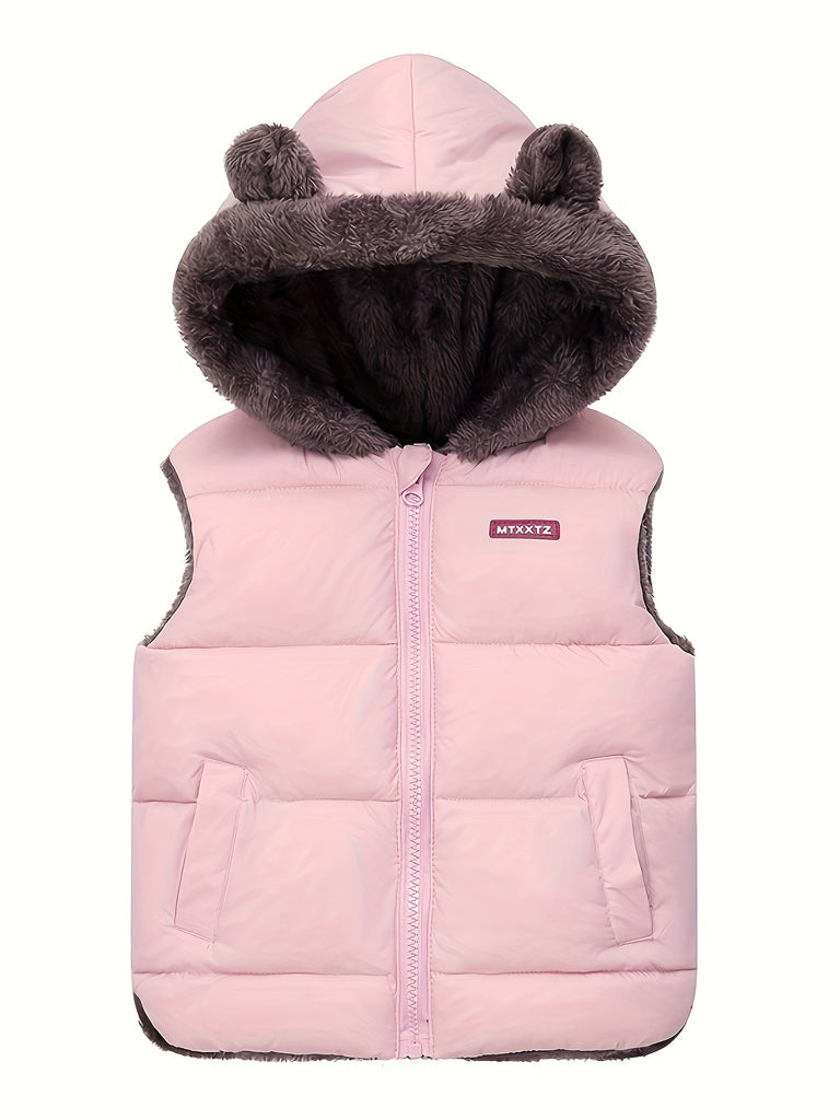 Girls Hooded Vest Winter Tops, Girl Clothing, FS