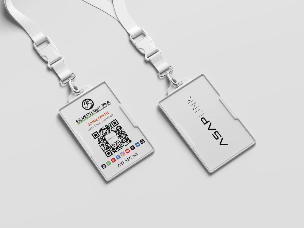 ASAPLINK Digital NFC Business Cards with QR Code printed on card - Classic White with one Side Print