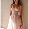 Women Sexy Solid Color Strapless Party Dress