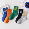 Buy 1 set Get 1, 5 Pair Set Children Kids Baby Fashion Girls Boys Smiling Face Breathable Socks