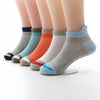 5pairs/Set Boys Basic Color Blocking Soft Socks