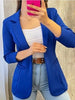 Women Solid Color Simple Long Sleeve Blazer Jacket