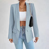 Women Casual Elegant Solid Color Lapel Long-Sleeved Office Chic Blazer