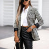 British Style Lined Plaid Blazer