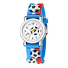 Kids 3d Floating Sculpture Tape Football Pattern Stripe Strap Quartz Watch