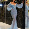 Women Sexy Off-Shoulder Mesh Rhinestone Party Dress