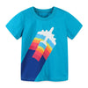 Buy 1 Get 1 Children Kids Baby Fashion Boys Short Sleeve Round Neck Cartoon Airplane Rainbow Print T-Shirt