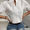 Summer Women Fashion V-Neck Embroidered Lace Shirt Top