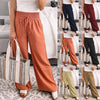 Women Casual Solid Color Lace Up Straight Wide-Leg Pants