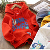 Boys Casual Spaceman Letter Pattern Fleece-Lined Thickening Hoodie