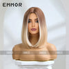 Women Fashion Gradient Platinum Mixed Color Stamp Shoulder Short Straight Wig