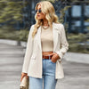 Women Casual Solid Color Slim-Fit Lapel Blazer