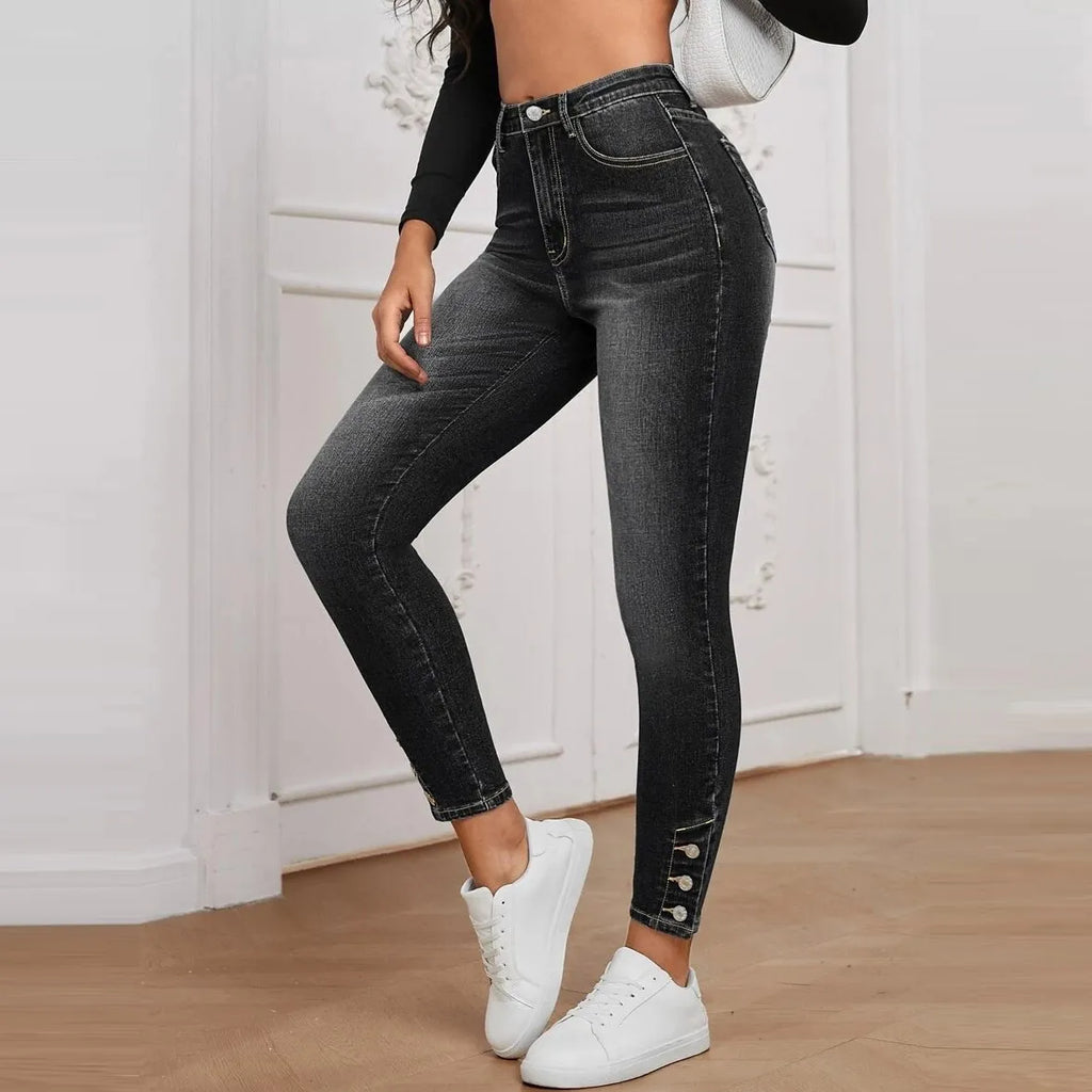 Women Fashion Stretch High Waist Skinny Jeans