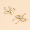 2 Pcs Fashion Rhinestone Bow Earrings