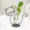 Simple Home Creative Cat Iron Hydroponic Flower Arrangement Vase 2 pcs Black Color