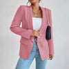 Women Casual Elegant Solid Color Lapel Long-Sleeved Office Chic Blazer