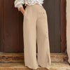 Women Loose Casual Multi-Button Split Wide Leg High Waist Pants