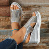 Summer Fashion Plus Size Ankle Buckle Strap Platform Wedge Beach Sandals