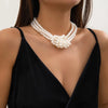 Retro Stitching Knot Multi-Layer Imitation Pearl Necklace