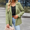 Women Casual Solid Color Slim-Fit Lapel Blazer