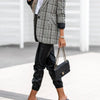 British Style Lined Plaid Blazer