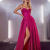 Women Sexy Solid Color Side Slit Strap Party Dress