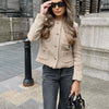 Women Jacket Metal Button Single-Breasted Long Sleeve