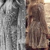 Women Sexy Long Sleeve Sequin Party Dress