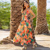 Summer Women Casual Bohemian V-Neck Floral Print Maxi Dress