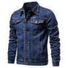 Men Fashion Simple Solid Color Denim Jacket