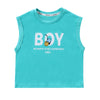Buy 1 Get 1 Children Kids Baby Fashion Boys Casual Basic Sleeveless Cartoon Letter Print T-Shirt