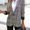 British Style Lined Plaid Blazer