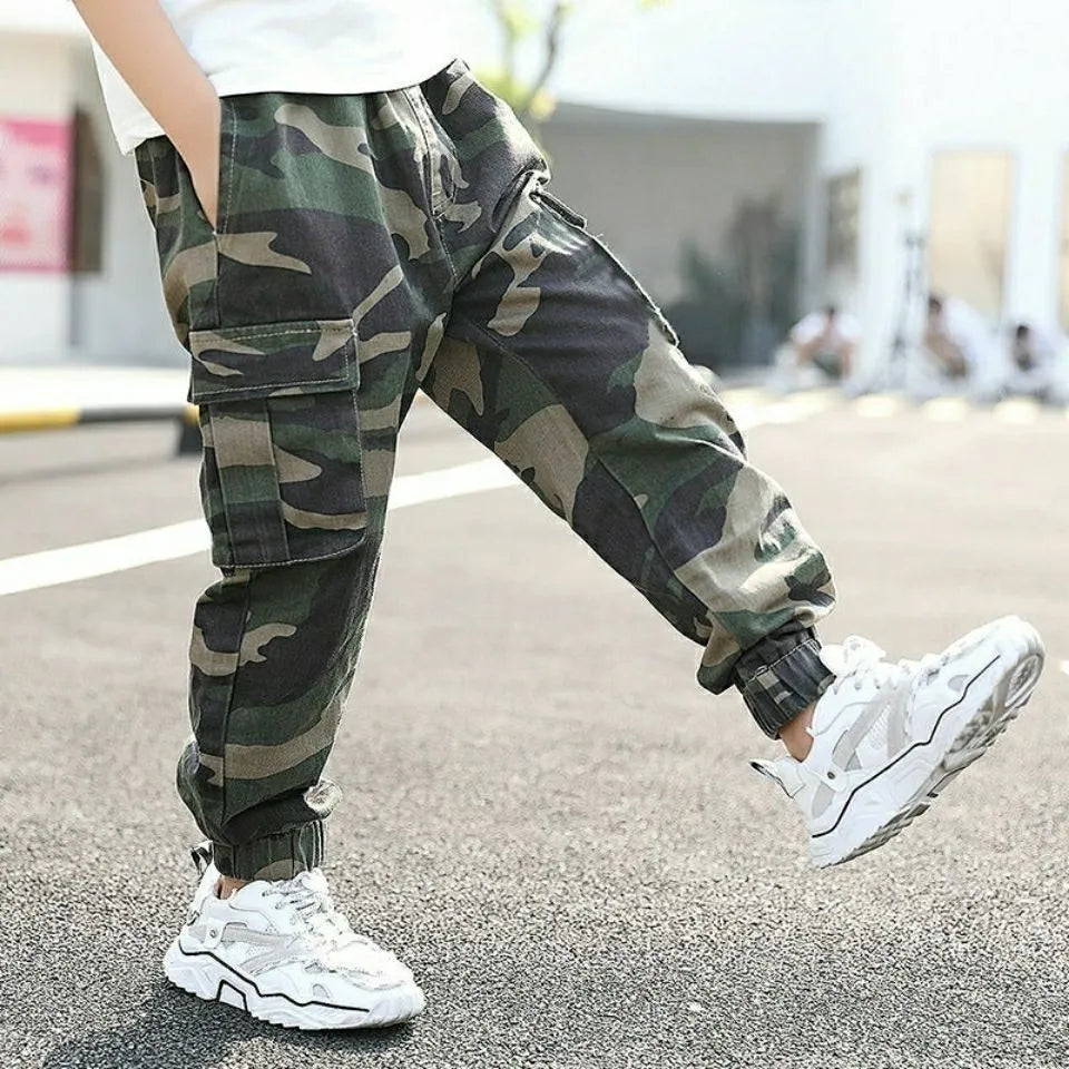 Kids Toddler Big Boys Spring Autumn Fashion Casual Camouflage Cargo Pants