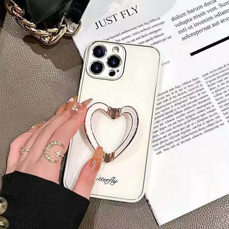 Women Fashion Simple Love Bracket Phone Case