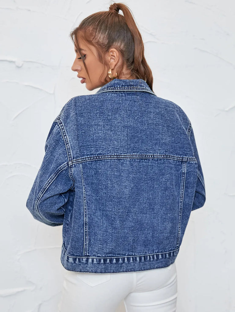 Women Fashion Casual Loose Denim Jacket