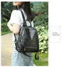 Women Fashionable Simple PU Large Capacity Zipper Backpack