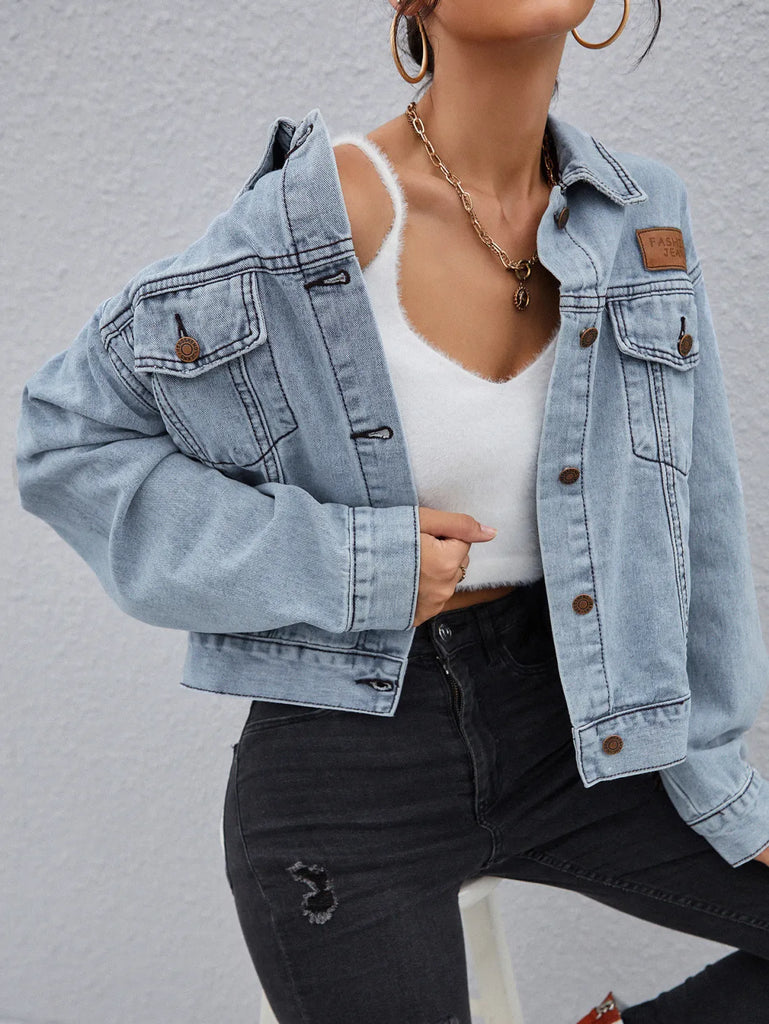 Women Fashion Casual Loose Denim Jacket